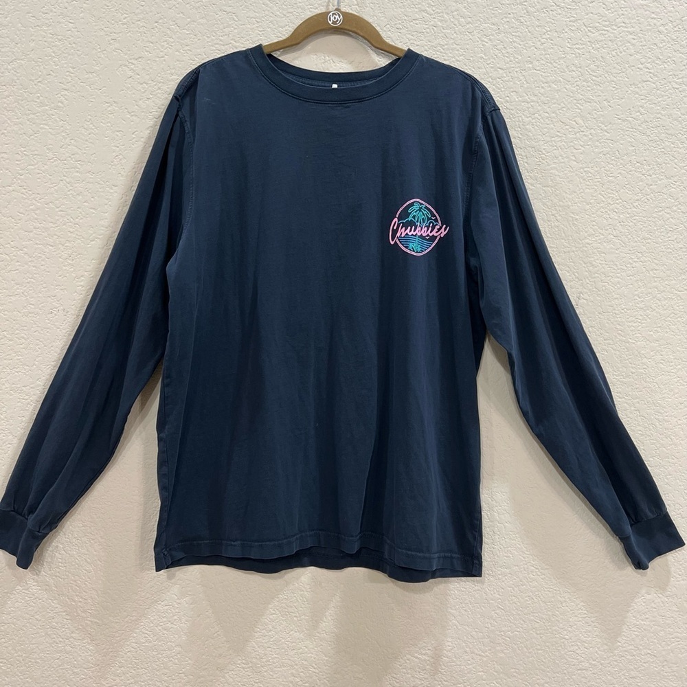 Chubbie’s Long Sleeve Shirt Black Mens L Havana Night Graphic Tee Comfy Casual